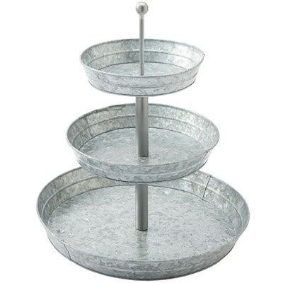 streamlined metal box with a tray|The Lakeside Collection Galvanized Metal Serving .